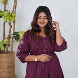 Violet cotton midi dress