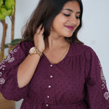 Violet cotton midi dress