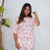 Pink chandelier cotton lounge-sleep wear