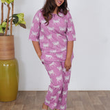 Lavender pichwai cotton lounge-sleep wear