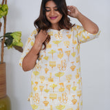 Yellow chandelier cotton lounge-sleep wear
