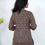 Green with pink cotton short kurti