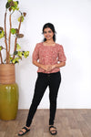 Red ajrakh cotton top