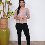 Pink paisley cotton top