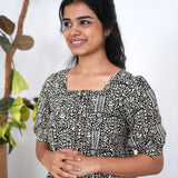 Black ajrakh cotton top