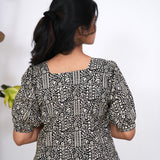Black ajrakh cotton top
