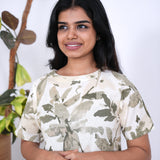 Olive green maple cotton dress