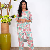 Pink roses cotton lounge-sleep wear