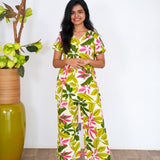 Grass green cotton lounge-sleep wear