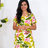 Grass green cotton lounge-sleep wear
