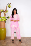 Pink marble cotton lounge-sleep wear