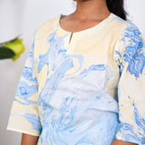 Blue marble cotton lounge-sleep wear