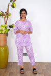 Lavender dahlia cotton lounge-sleep wear