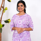 Lavender dahlia cotton lounge-sleep wear