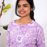 Lavender dahlia cotton lounge-sleep wear