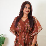 Brick brown cotton kaftan