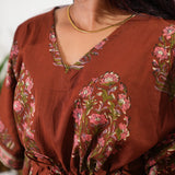 Brick brown cotton kaftan