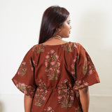 Brick brown cotton kaftan