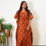 Rust orange pomegranate cotton kaftan