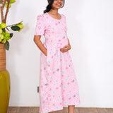 Baby pink butterfly maternity nursing wear