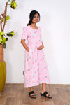 Baby pink butterfly maternity nursing wear