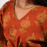 Rust orange pomegranate cotton kaftan