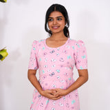 Baby pink butterfly maternity nursing wear