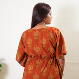 Rust orange pomegranate cotton kaftan