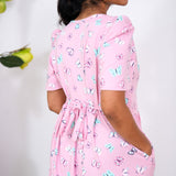 Baby pink butterfly maternity nursing wear