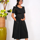 Black shimmer maternity nursing wear