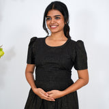 Black shimmer maternity nursing wear