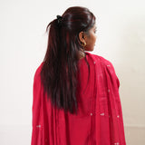 Fuschia mul chanderi suit set