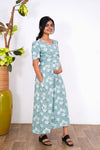 Sea green dahlia maternity nursing wear