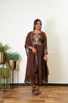 Chocolate mul chanderi suit set