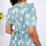 Sea green dahlia maternity nursing wear