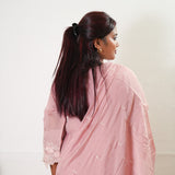 Pastel pink mul chanderi suit set