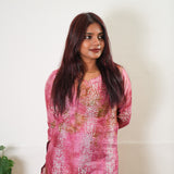 Pink mul chanderi kurta