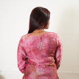 Pink mul chanderi kurta