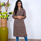 Green with pink cotton kurti
