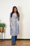 Lavender mul chanderi kurta
