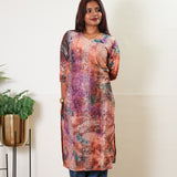 Orange mul chanderi kurta