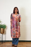Orange mul chanderi kurta