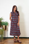 Maroon polka cotton shirt dress (attached sleeves)