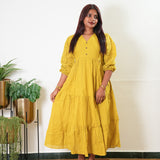 Turmeric cotton midi dress