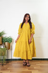 Turmeric cotton midi dress