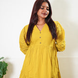 Turmeric cotton midi dress