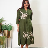 Fern silk midi dress