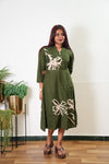 Fern silk midi dress
