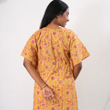 Lime yellow cotton short kaftan