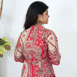Red paisley angrakha cotton co-ords set